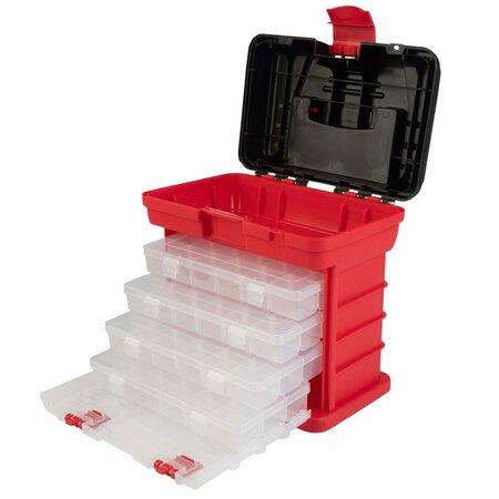 STALWART Small Parts Organizer Tool Box, Red 75-TS2000